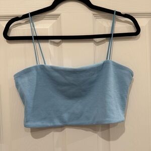 Sky Blue Rib-Knit Cropped Cami Top NWOT